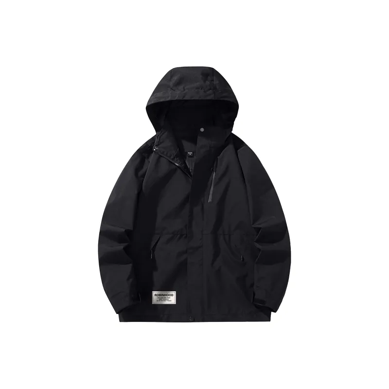 ROBINHOOD Waterproof And Windproof Windbreaker Jacket Unisex Black-20