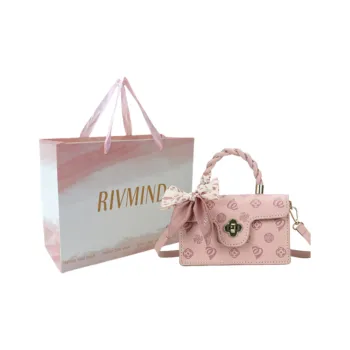 RIVMIND PU Handbag Crossbody Bag Women's Ecru/Blue/Pink