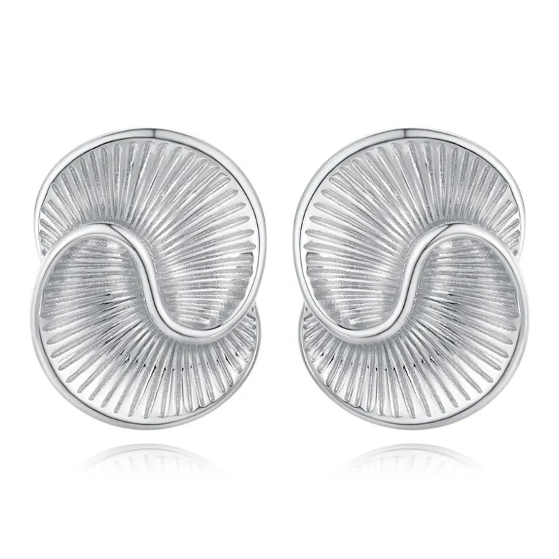 VIGG S925 Silver Stud Earrings Women's-3