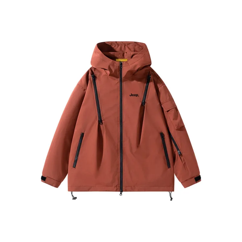 Jeep Outdoor Hiking Water Resistant Windproof Wear Resistant Windbreaker Jacket Unisex-8