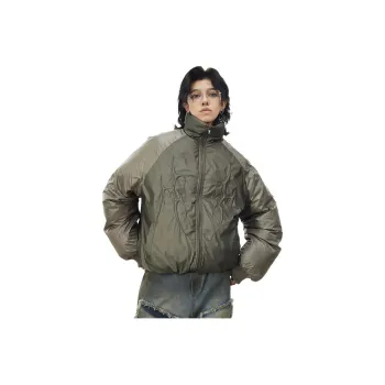 0-CROWORLD Puffer Jacket Men's Olive Green