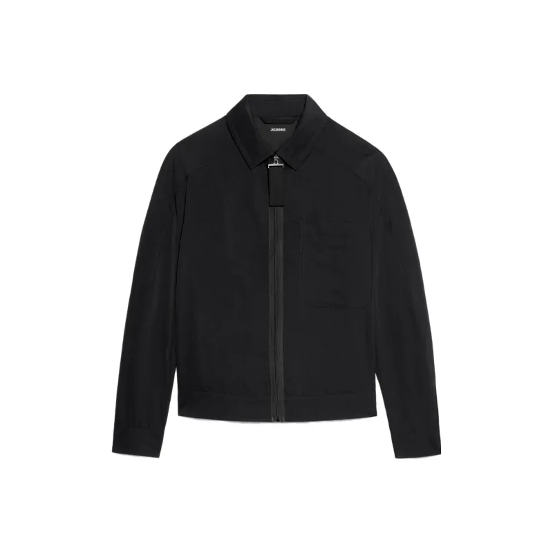 Jacquemus Grosgrain Zip Up Bomber Jacket-0