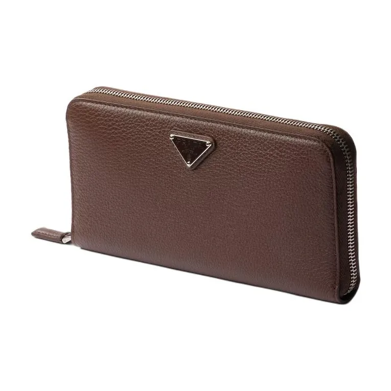 PRADA Vitello Dino Cow Leather Wallet Women's Brown-1