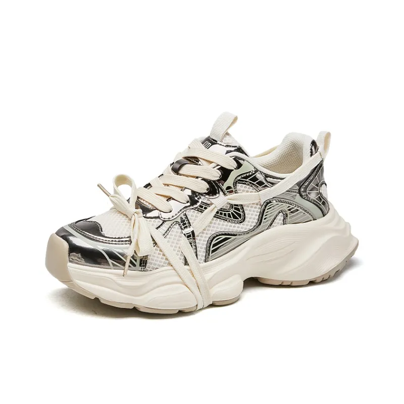 EXULL Q Breathable Lightweight Height Increasing Low Top Chunky Sneakers Women's-1