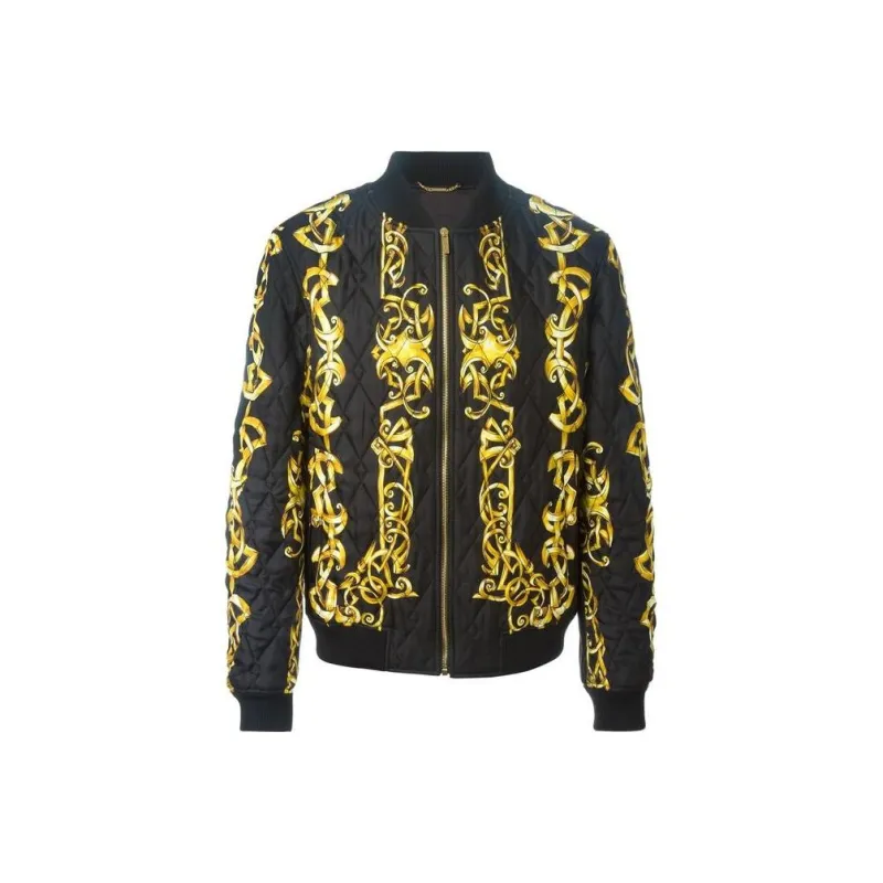 VERSACE Jackets Coats Men's Black Gold-0