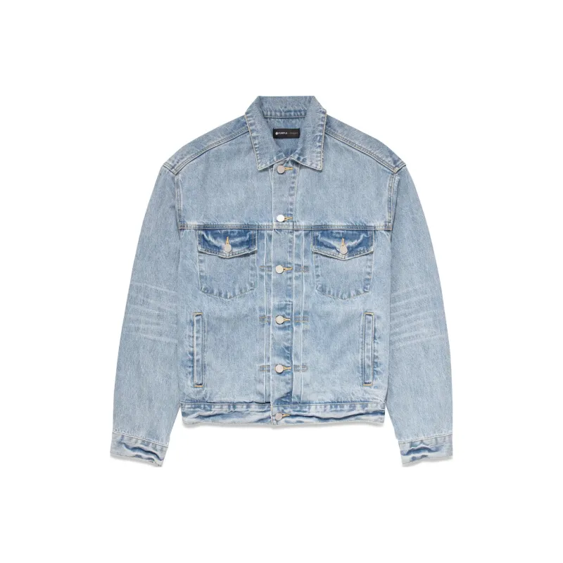 PURPLE BRAND Logo embroidered Denim Jacket-0