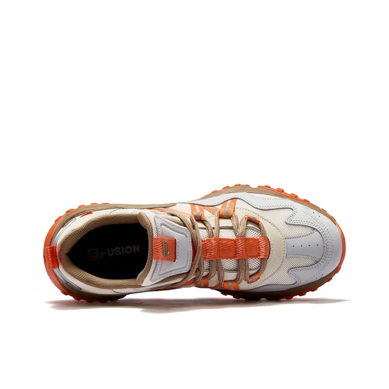 FILA FUSION FREEROAM Hiking Shoes Breathable And Lightweight Low Top Casual Shoes Men's Milk White-5