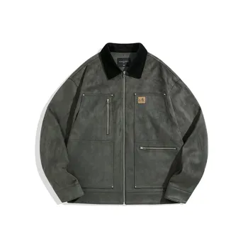 PEACEBIRD MEN Fall New Arrival Color Blocking Lapel Quaker Administrative Casual Coat Jacket Men's