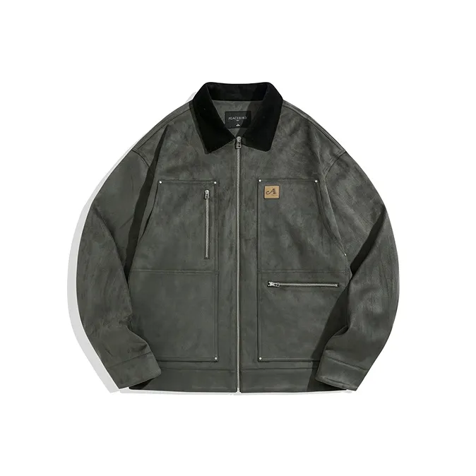 PEACEBIRD MEN Fall New Arrival Color Blocking Lapel Quaker Administrative Casual Coat Jacket Men's-0