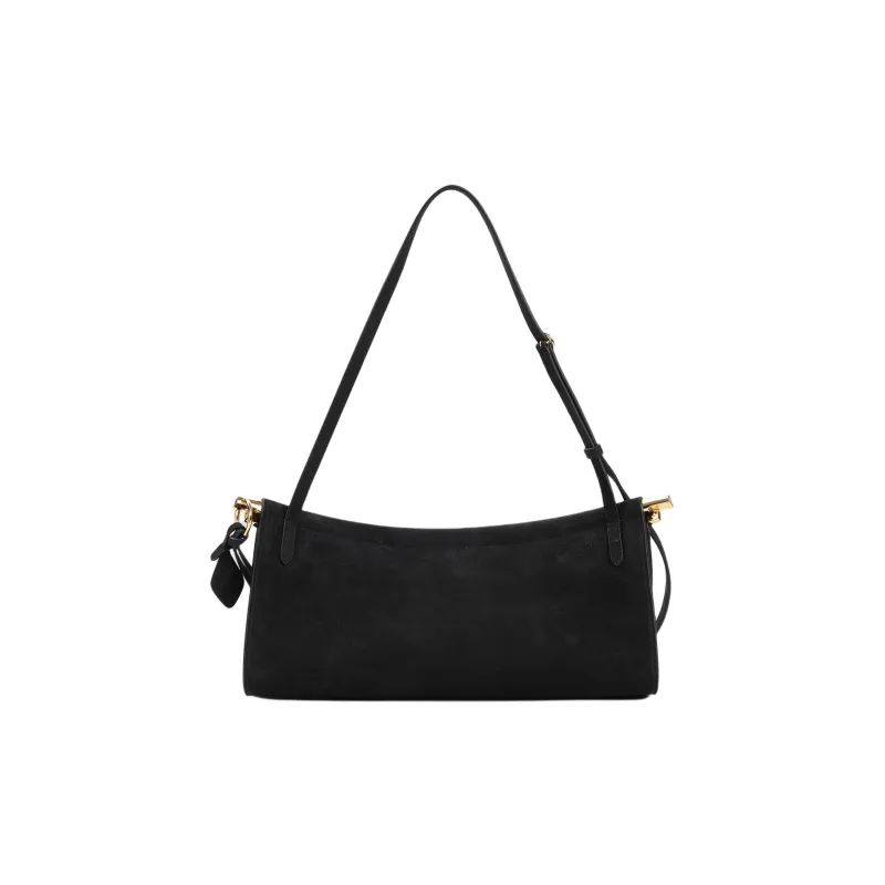Alaia Suede Calfskin Shoulder Bag Medium Size Women's Black-1