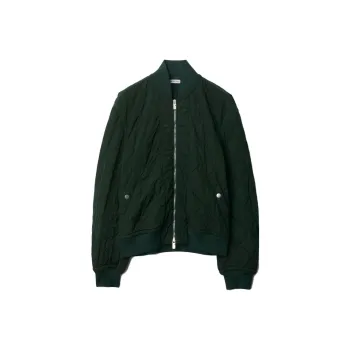 Burberry Long Sleeved Quilted Zip Up Bomber Jacket