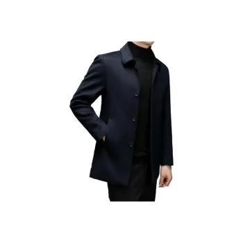 Devanro Coats Men Navy Blue