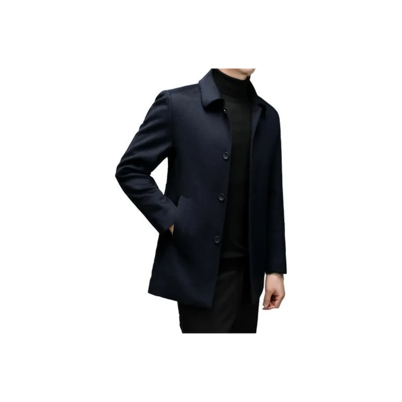 Devanro Coats Men Navy Blue-0