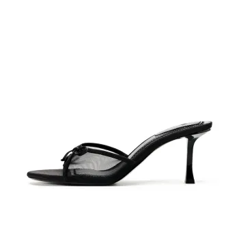 Puppytown Rubber Sole Slip Resistant Abrasion Resistant Slide Slippers Women's Black