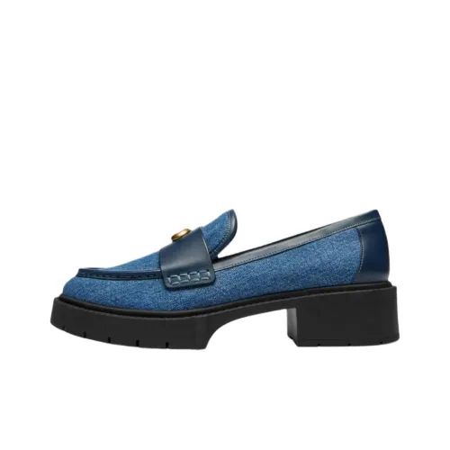 COACH Leah Loafers 4cm Women's Dark Blue