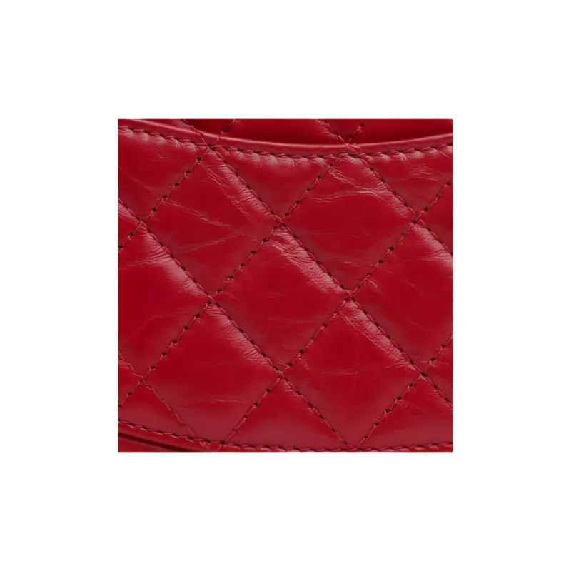 CHANEL Calfskin Chain Shoulder Bag Crossbody Bag Mini Women's Red-4