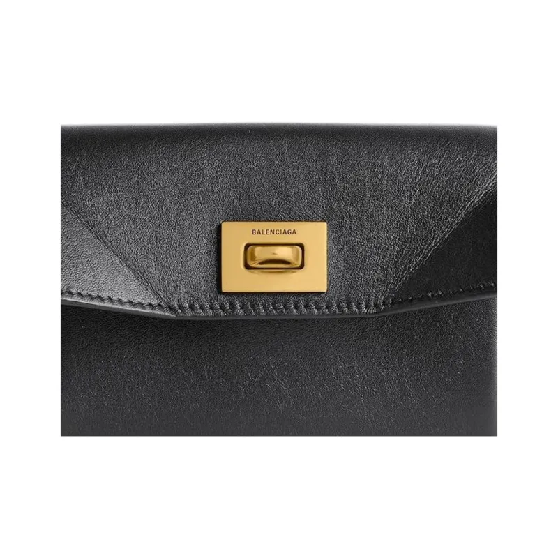 Balenciaga Cow Leather Card Holder Women's Black-3