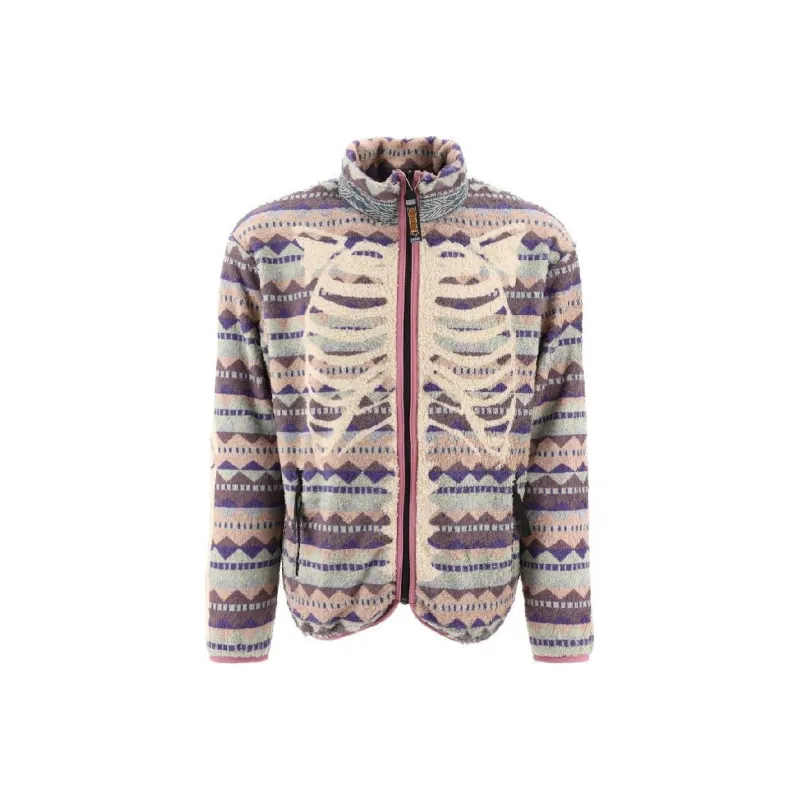 Kapital Ashland Bone Stripe Fleece Jacket-0