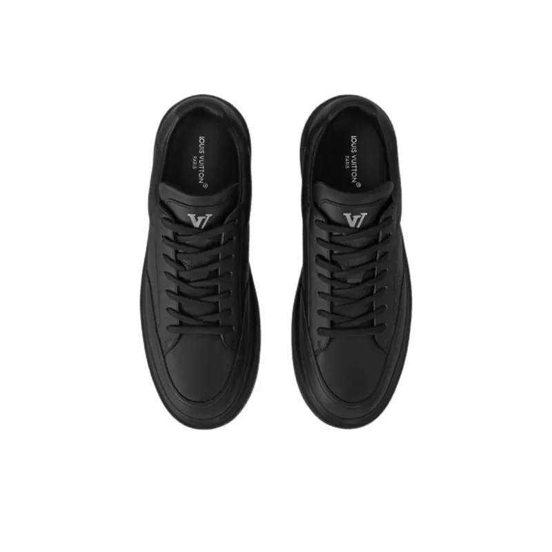 LOUIS VUITTON Beverly Hills Low Top Skateboard Shoes Men's Black-4