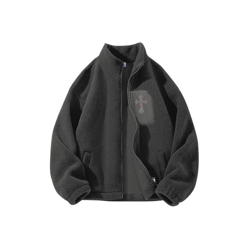 Cotton Velvet feel Coat Unisex Beige-3