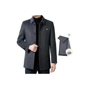 PIERRE CARDIN Coats Men's Dark Gray Includes Scarf