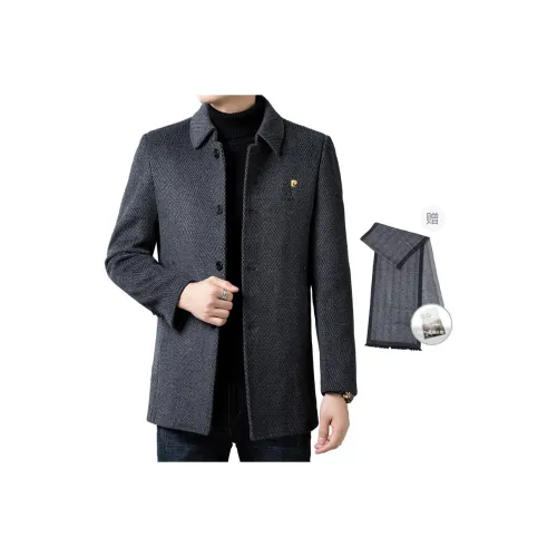 PIERRE CARDIN Coats Men's Dark Gray Includes Scarf