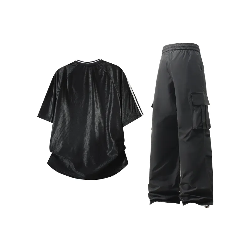 OGEK Casual Sportswear Unisex White+Black Pants-5