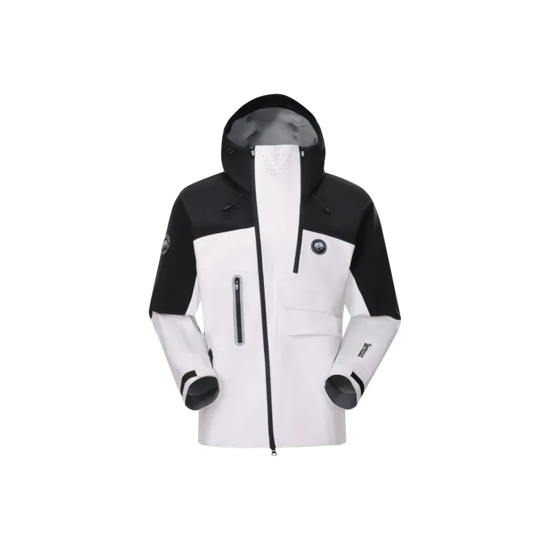 Panda China Panda Series Water Resistant Windproof Wear Resistant Water Repellent Windbreaker Jacket Unisex Pitch White-0