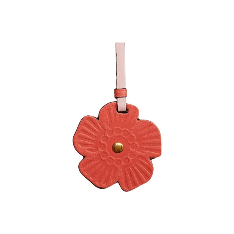 COACH Leather Pendant Bag Merchandise Women's Red & Pink-1