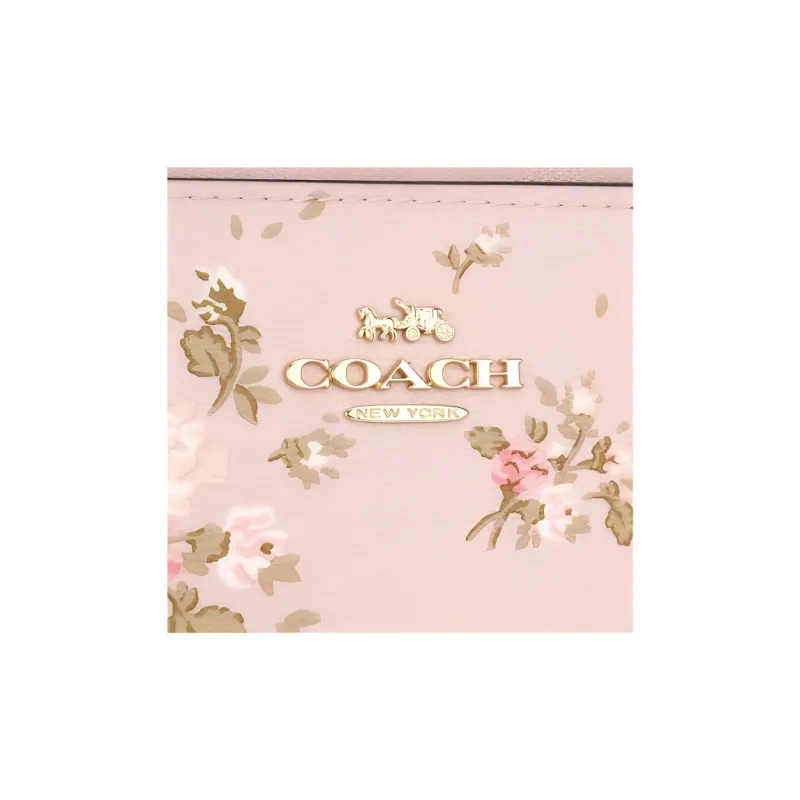 COACH Zip Top Crossbody Cow Leather Shoulder Bag Crossbody Bag Small Size Women's Cherry Blossom Pink-4