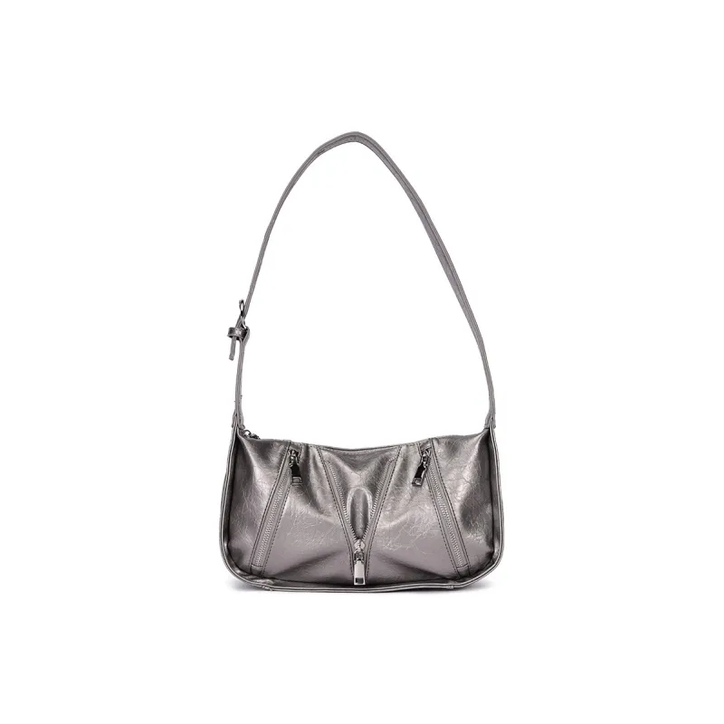 Dubaolu Synthetic Leather Portable Underarm Shoulder Bag Women's White/Silver/Black-8