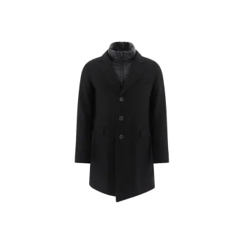 HERNO Buttoned High Neck Long Sleeved Coat
