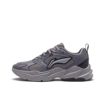 LiNing Pulse Abrasion Resistant Breathable Support Low Top Chunky Sneakers Men's Smoke Ink Gray
