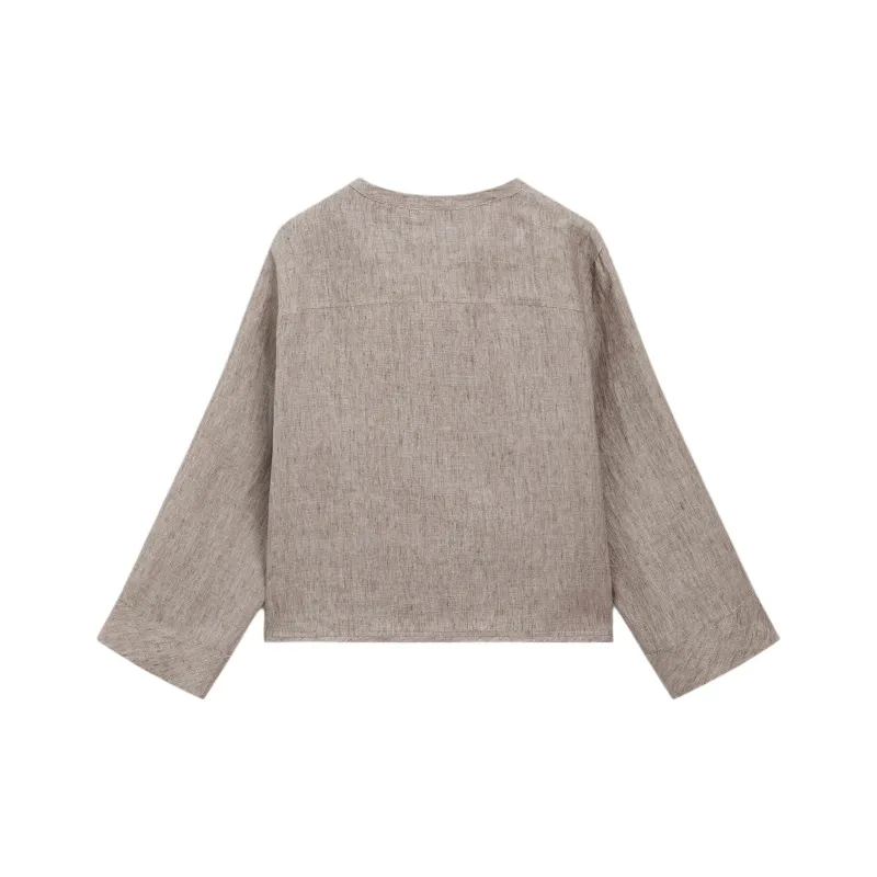 Massimo Dutti Shirt Women's Gray Brown-1
