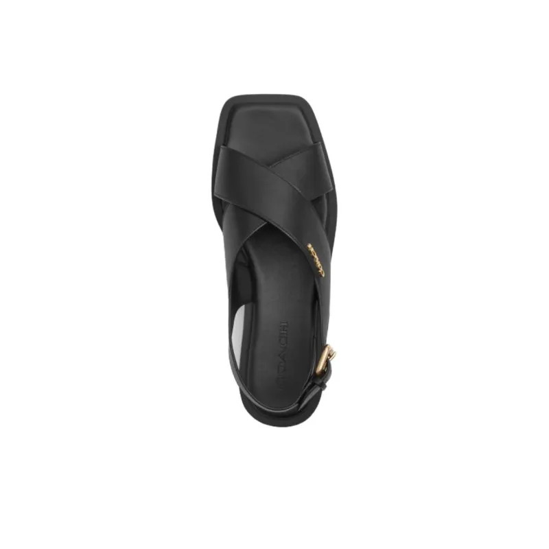 COACH Link One Strap Sandals Women's Black-3