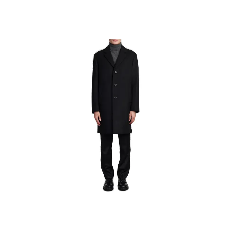 THEORY 3 Button Melton Topcoat-0