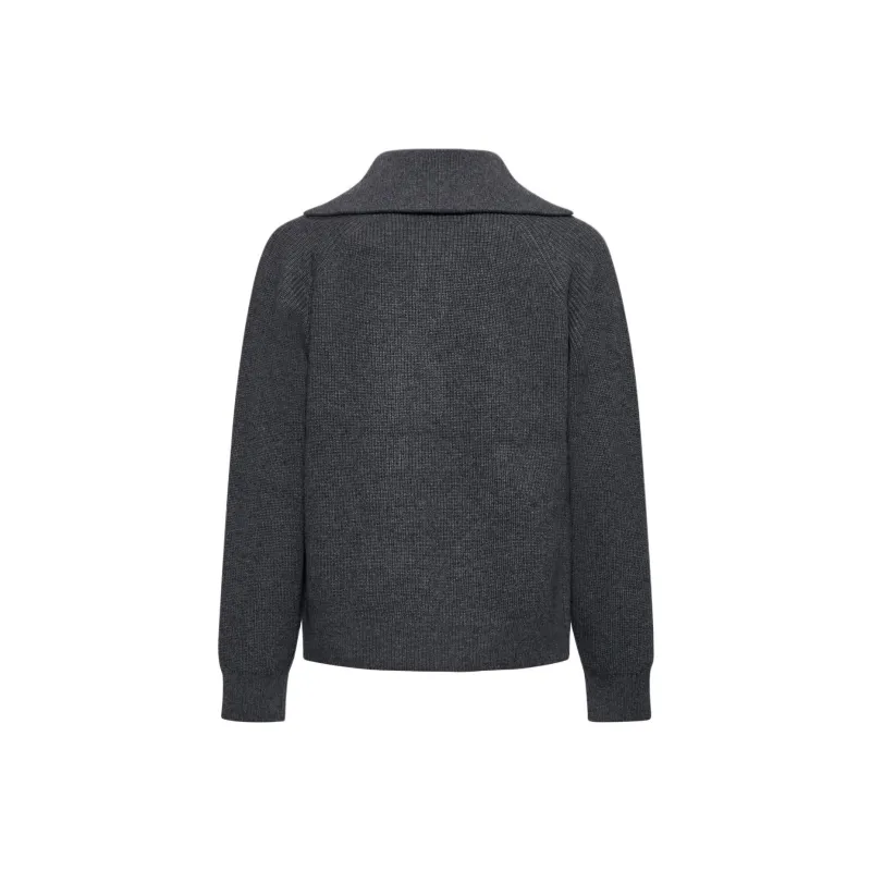 Maison Kitsune Fox Patch Long Sleeved Waffle Knitted Jumper-1