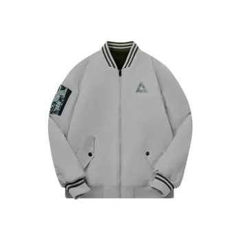 PEAK Basketball Culture Series Baseball Jacket Men's Smoke Gray
