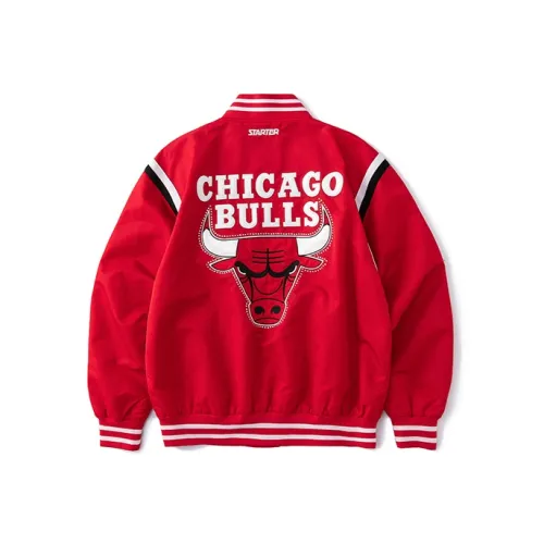 STARTER x NBA Baseball Jacket Unisex Bull Red