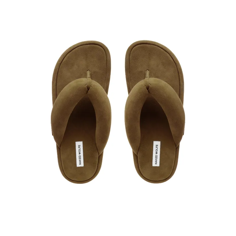 Naked Wolfe Rubber Sole Abrasion Resistant Flip Flops Women's Umber-2