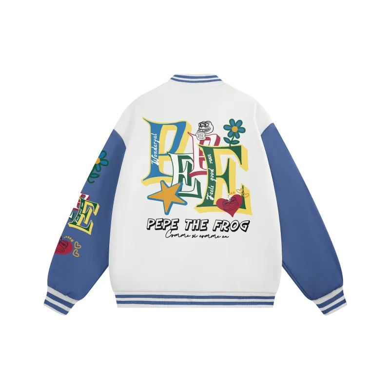 Pepe The Frog Baseball Jacket Unisex-9