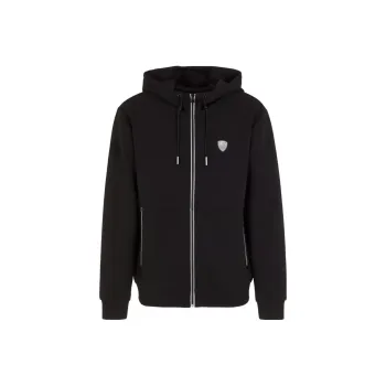 EMPORIO ARMANI Logo Patch Zip Up Hoodie
