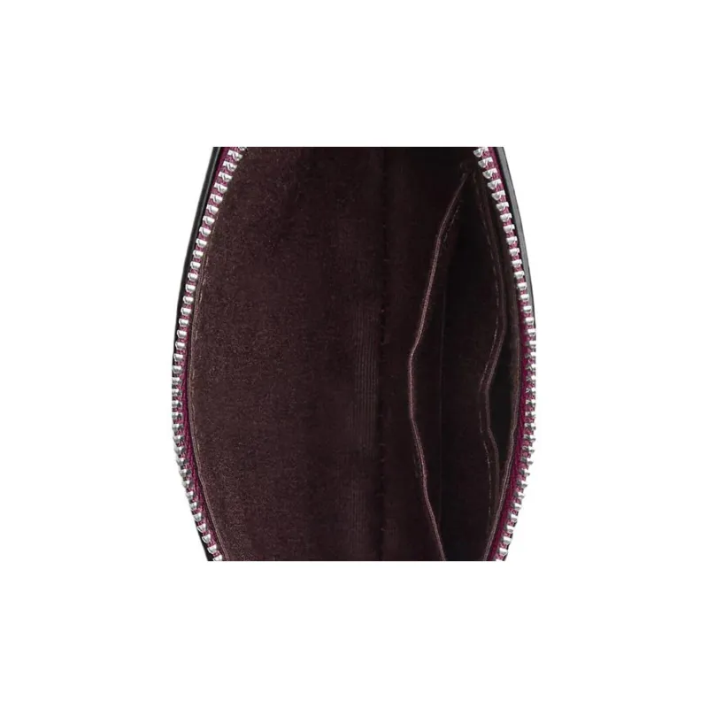 COACH Corner Zip Canvas With Leather Wallet Wrist Bag Clutch Small Size Women's Graphite/Dark Raspberry-3