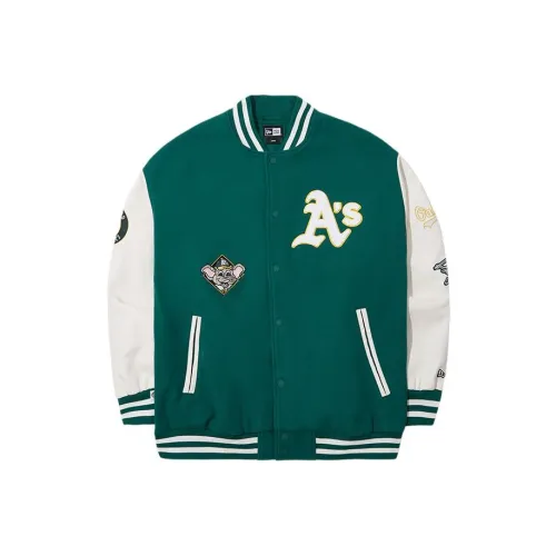New Era x MLB College Renewal Series SS24 Oakland Athletics Team Baseball Jacket Unisex Green