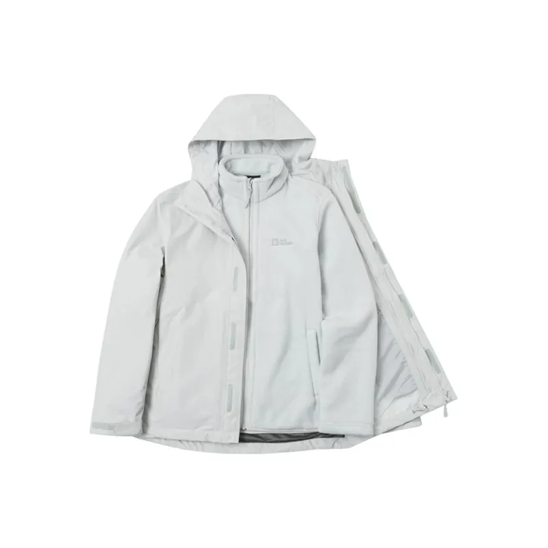 Jack Wolfskin Waterproof And Windproof Windbreaker Jacket Men's Cool Gray-0