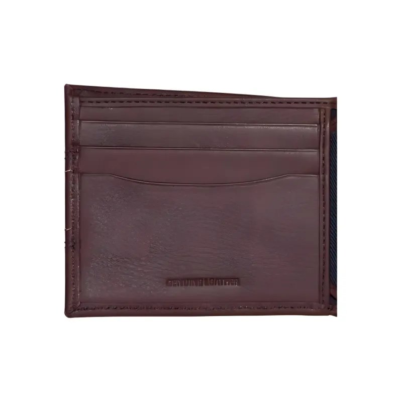 NAUTICA Leather Card Holder Wallet Men's Brown Stones-4