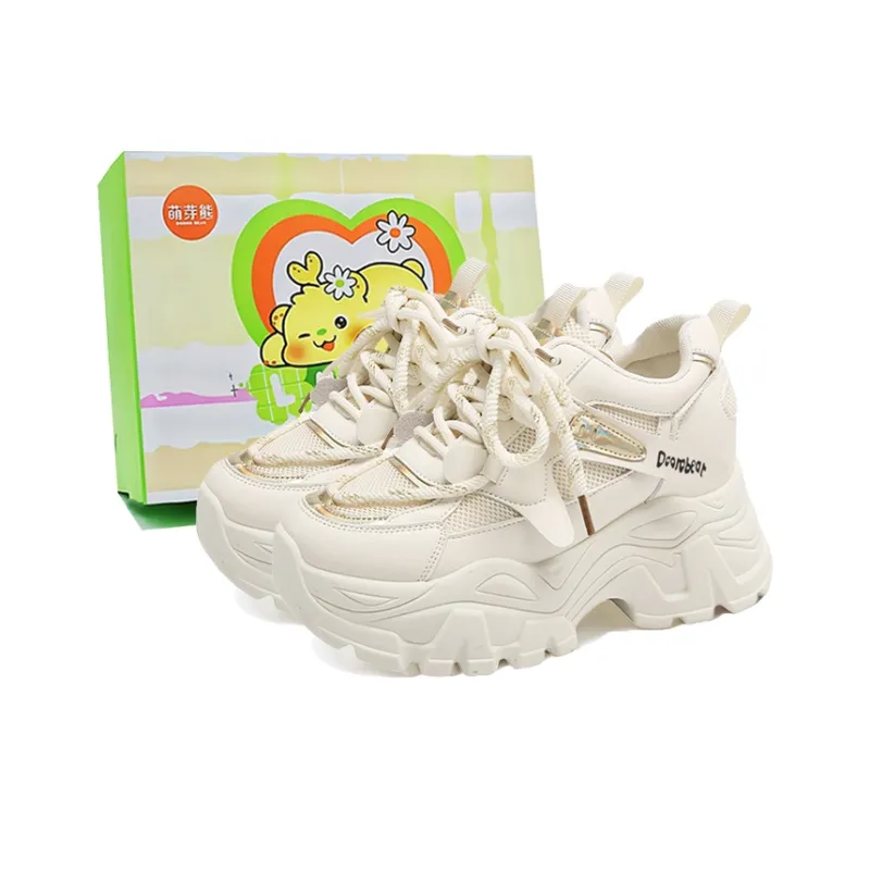Budding Bear Abrasion Resistant Breathable Slip Resistant Low Top Chunky Sneakers Women's-0