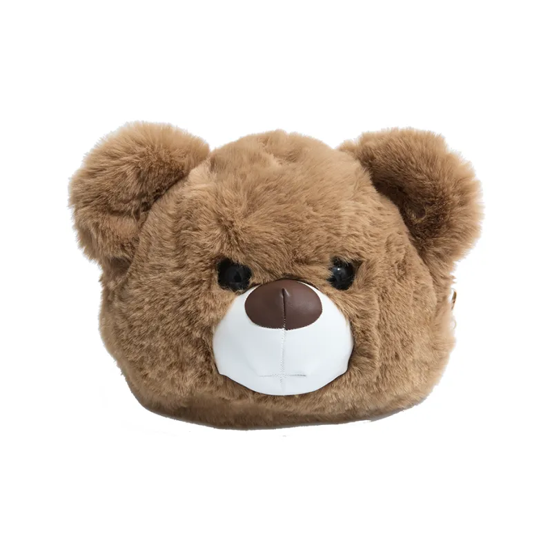 Morellybear Plush Crossbody Bag Women's Brown/Khaki/Ecru-8