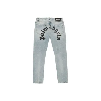PALM ANGELS Logo Printed Slim Fit Jeans