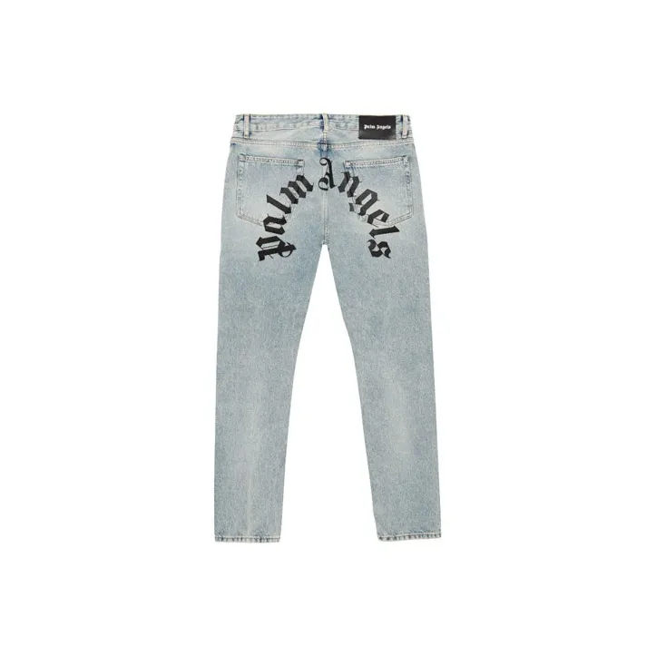 PALM ANGELS Logo Printed Slim Fit Jeans-0